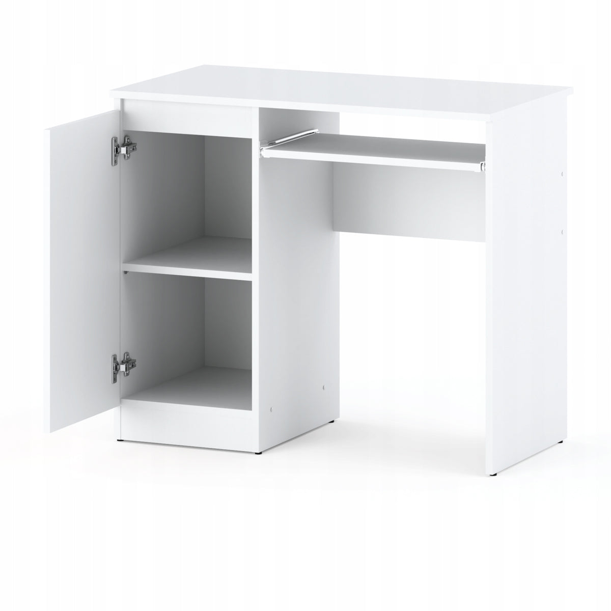 Desk White Computer School Gaming 90 CM With 2 Shelves Brand Stiv-Meble