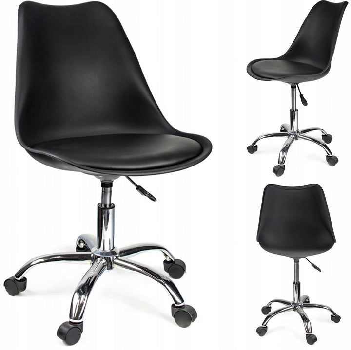 Desk chair on wheels swivel WITH CUSHION desk IGER black JUMIhome