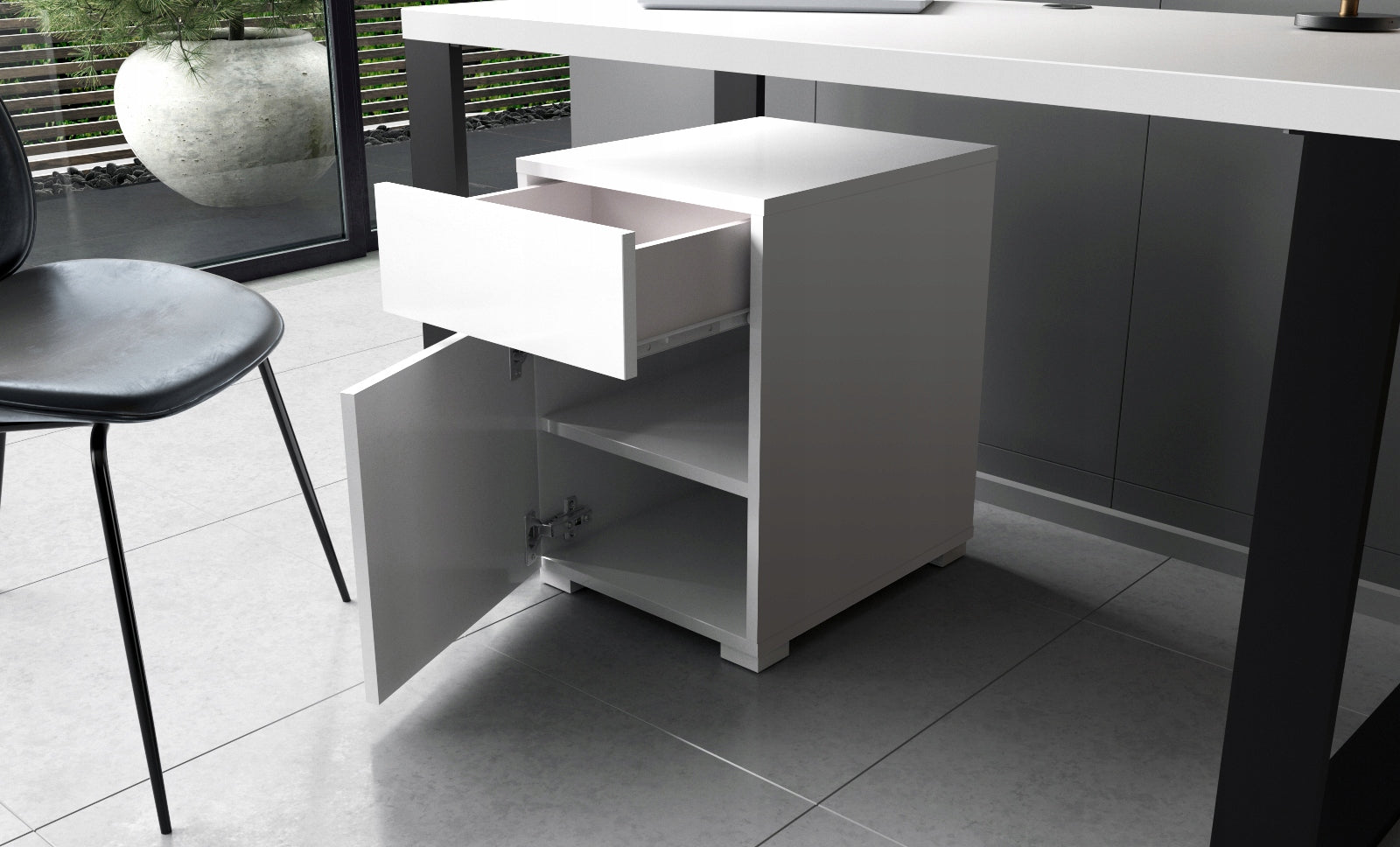 Desk container 40 white mat filing cabinet printer 40cm EAN (GTIN) 5906770102492