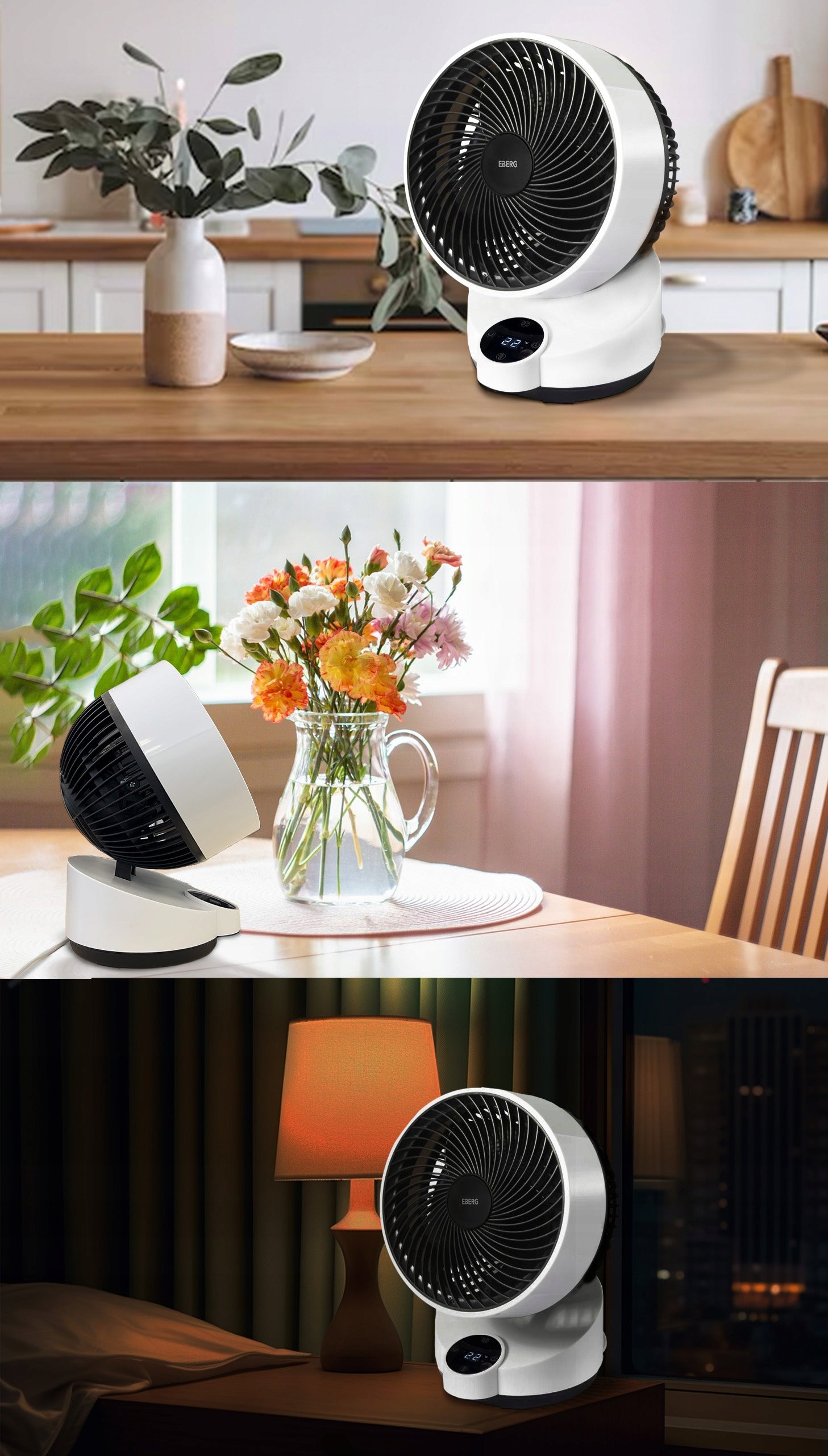 Desk fan EBERG TRIX fan floor circulator powerful 50W+pilot Dominant color white