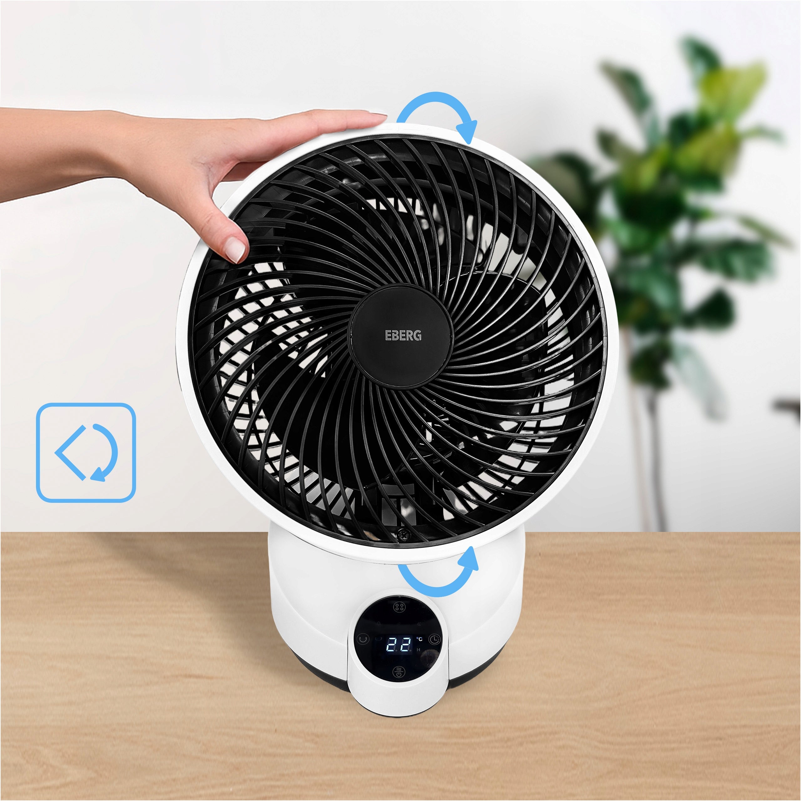 Desk fan EBERG TRIX fan floor circulator powerful 50W+pilot Model Wentylator EBERG TRIX dotykowy panel LED 50W pilot