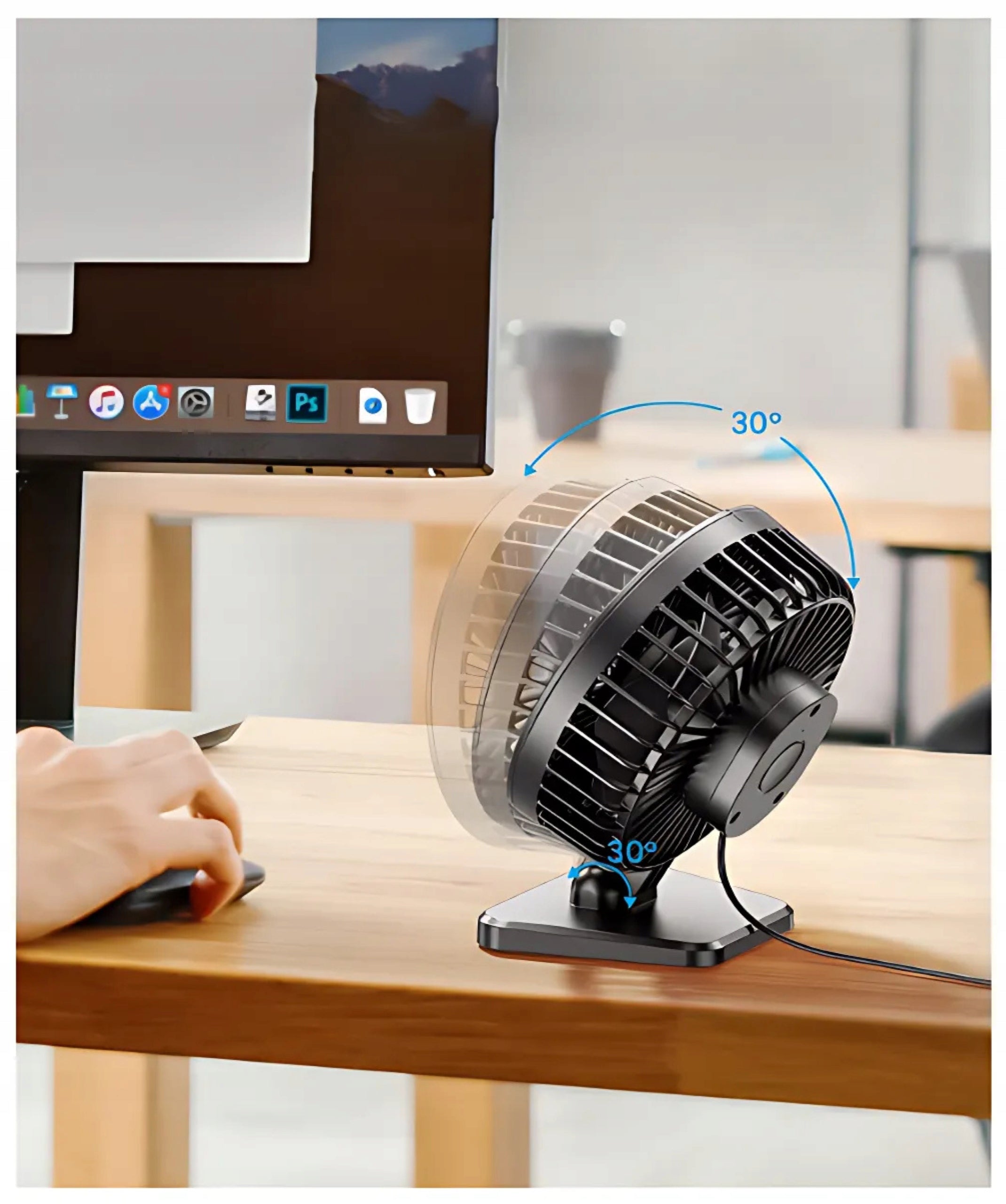 Desk fan for USB quiet small has 3 speeds 11cm Brand no brand