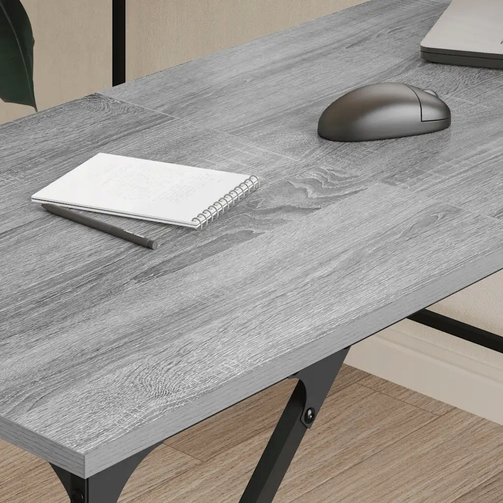 Desk, grey sonoma oak, 149x149x75cm, wood-based material Brand VidaXL