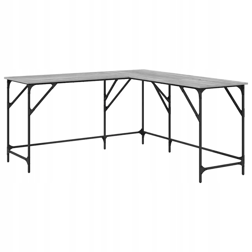 Desk, grey sonoma oak, 149x149x75cm, wood-based material