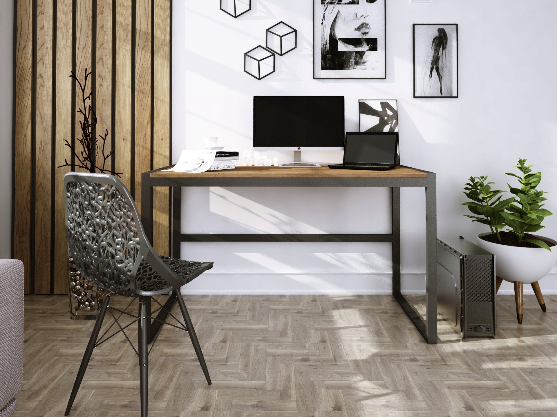 Desk loft 120 x 60 x 75 cm Oak Lancelot Manufacturer code Biurko Lancelot Duże