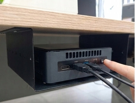Desk shelf metal organizer for mini pc Glob Tools 24cm Color black