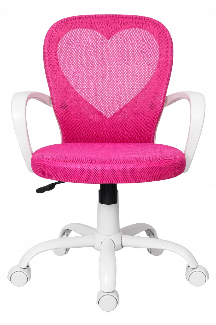 Desk swivel chair for girls cute heart BLAIR Pink Medical device no