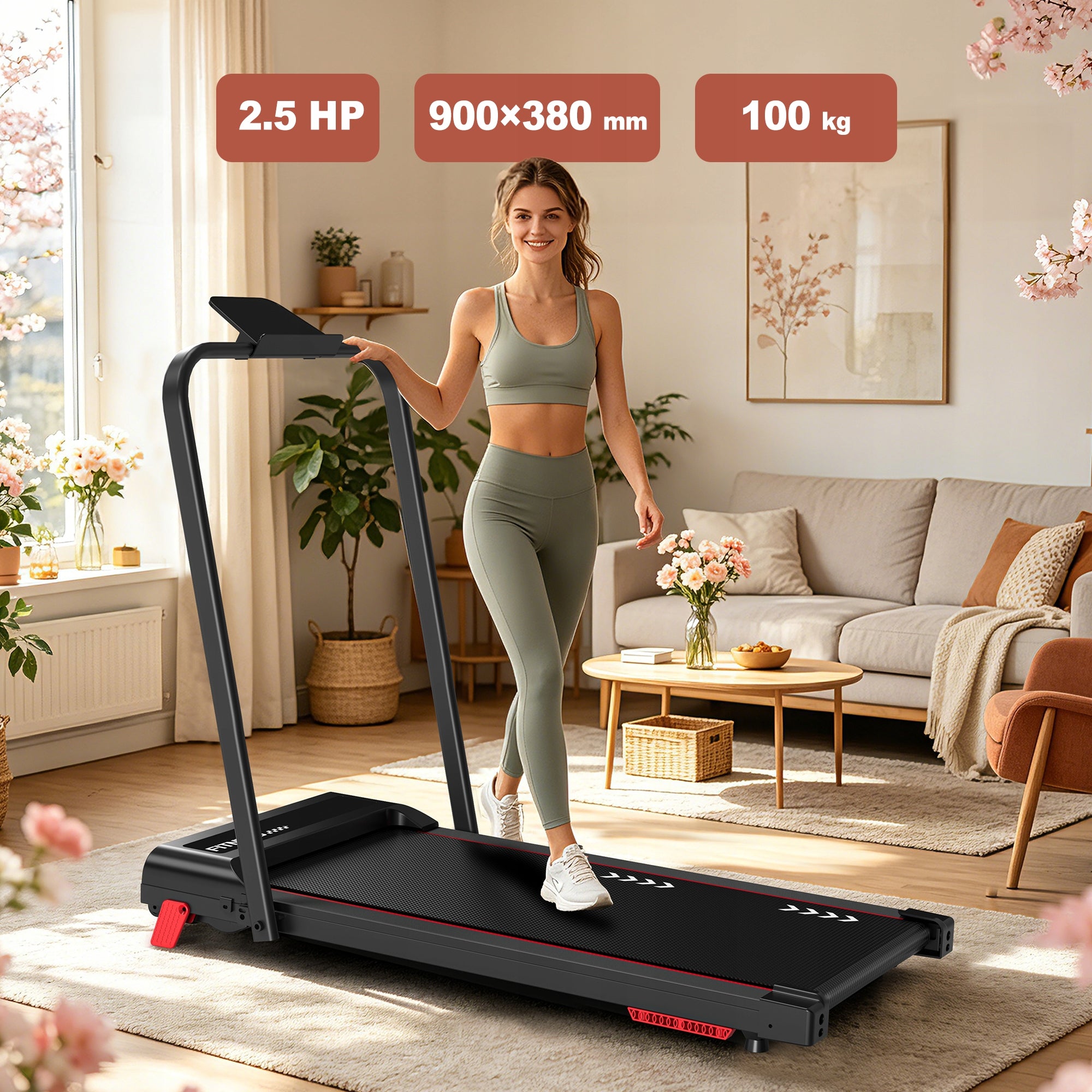 Desk treadmill 2in1 10km/h, 2,5HP, quiet, foldable for home and office Brand ORISYN