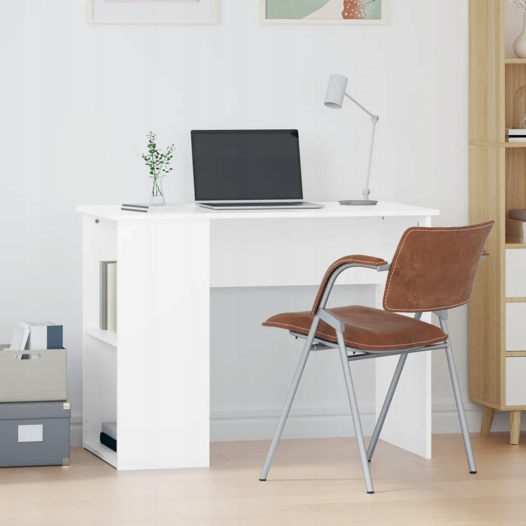 Desk, white, 100x55x75 cm, wood-poch material Furniture color white