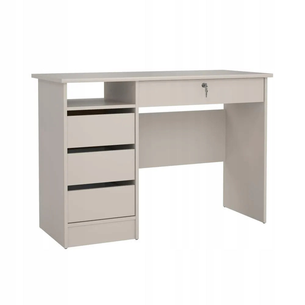 Desk with 4 drawers (1 lockable) FUNCTION PLUS 110cm cashmere