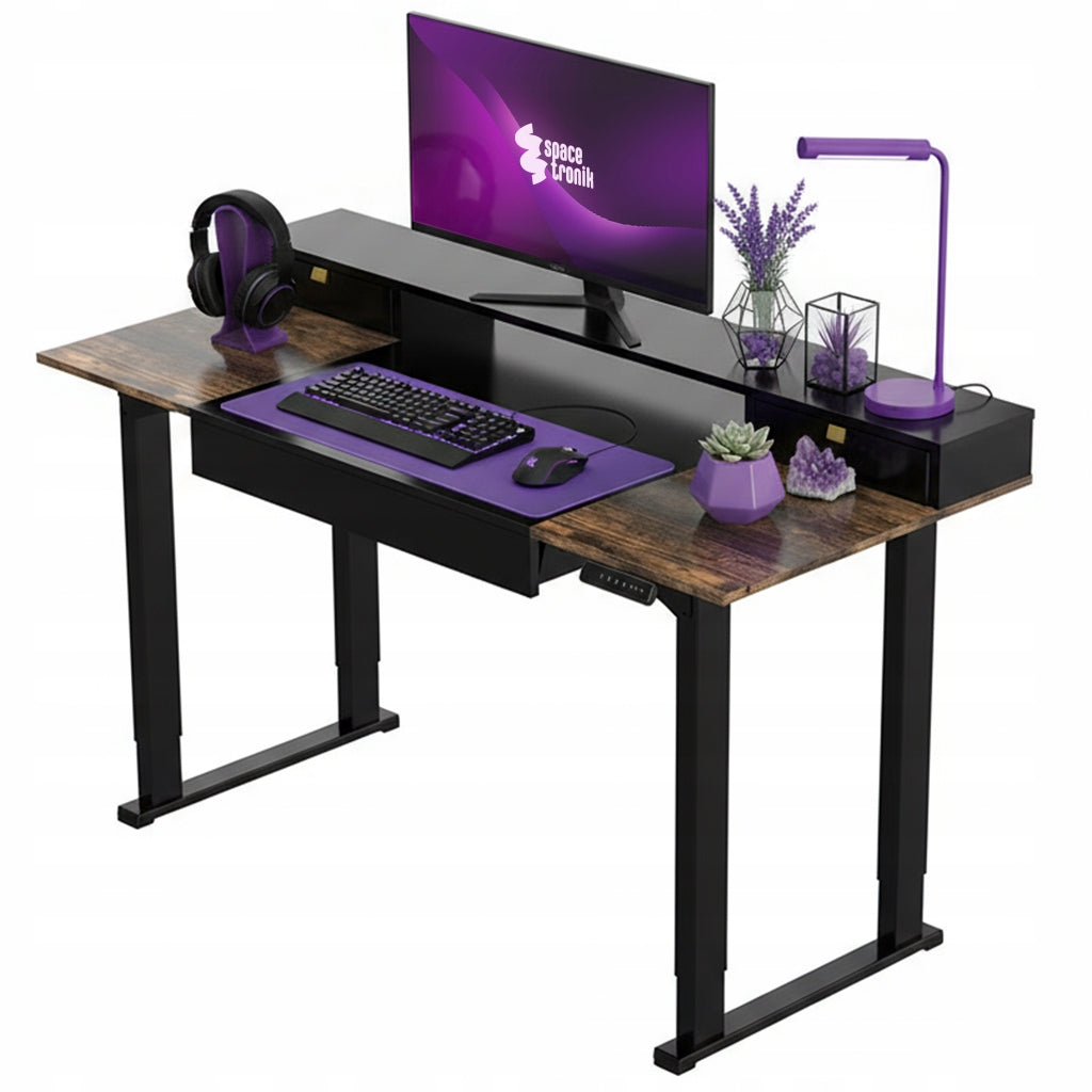 Desk with Adjustable Height ELECTRIC with Drawers Spacetroniik loft