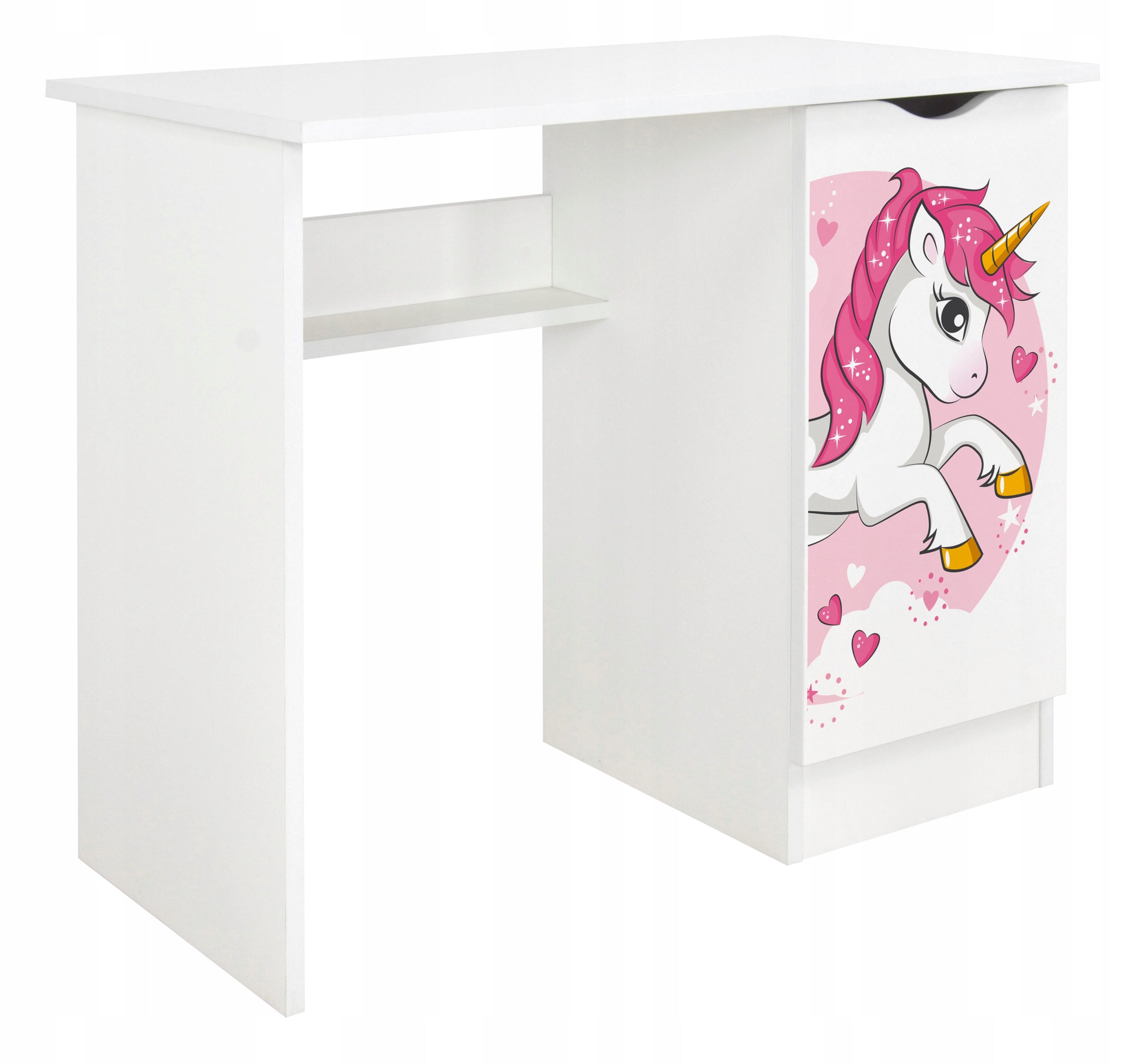 Desk with Cabinet Roma White for Children Unicorn UV 90x50x77 cm