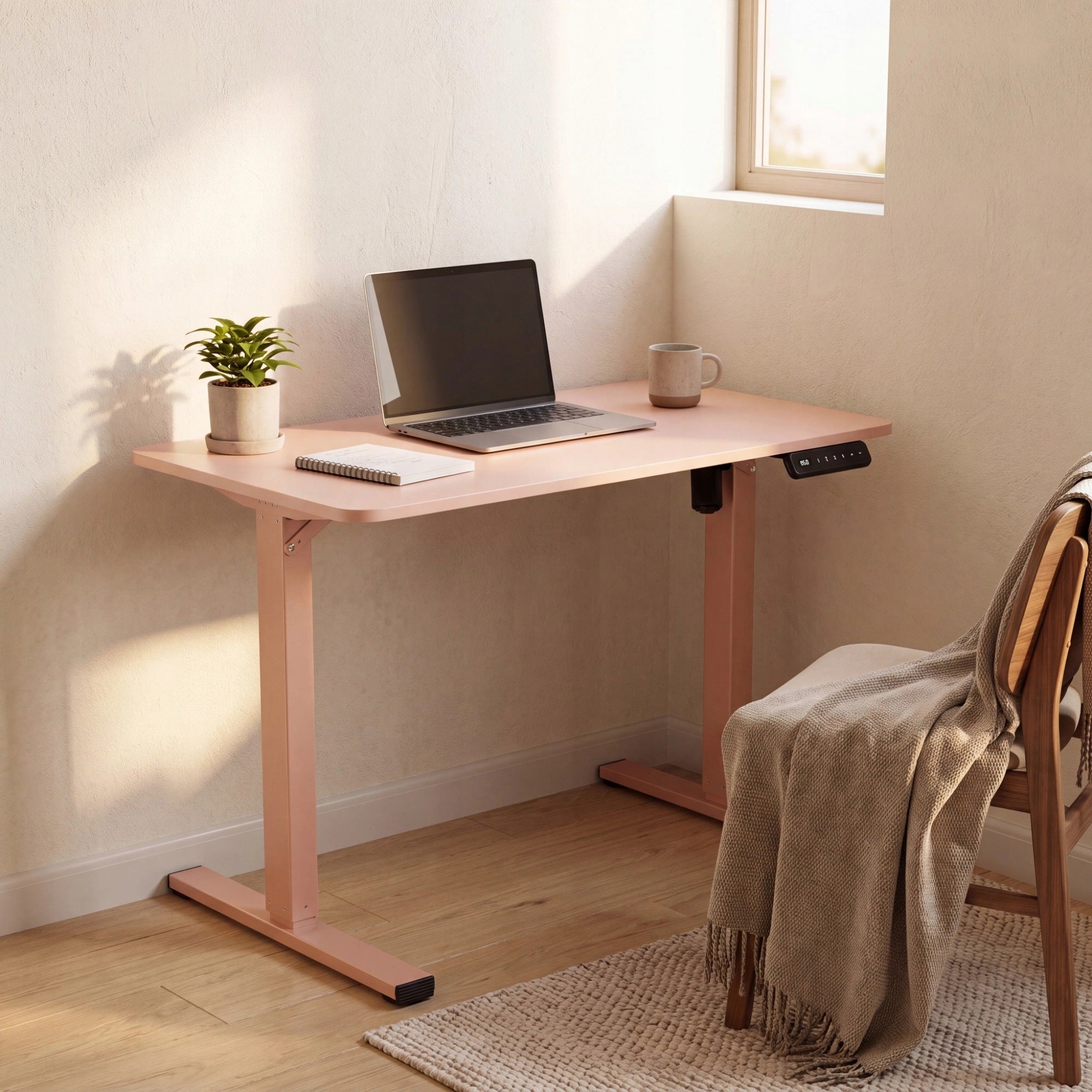 Desk with Electric Height Adjustment 120x60 2 MOTORS Spacetronik roses Packaging status original