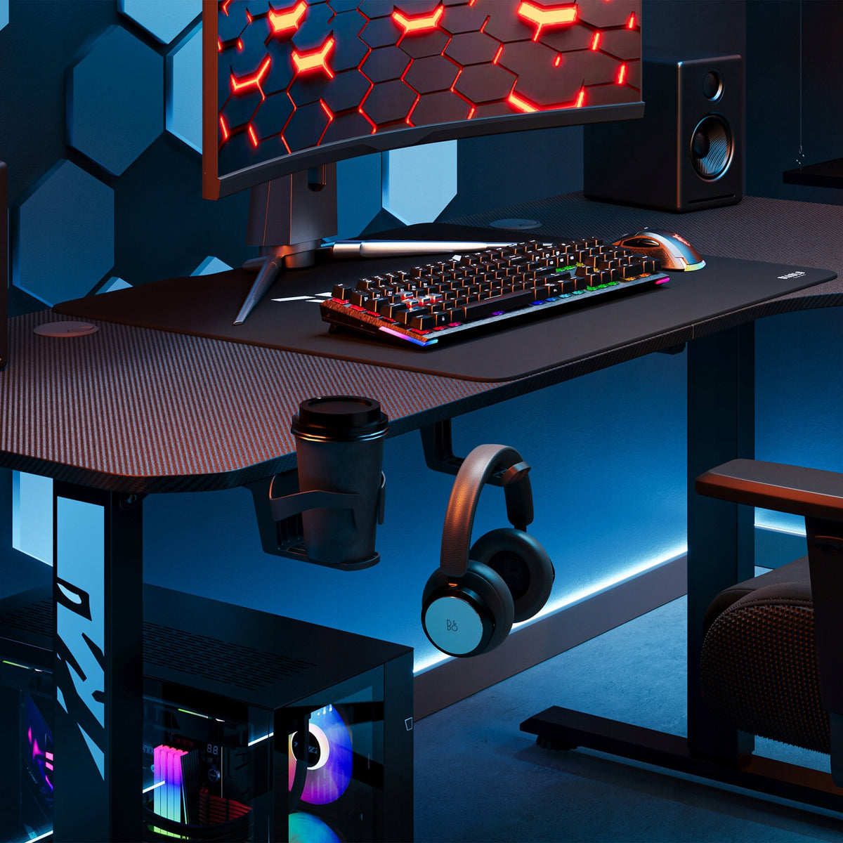 Desk with Electric Height Adjustment 160cm DIABLO X-TENSIO Black Manufacturer code 1711