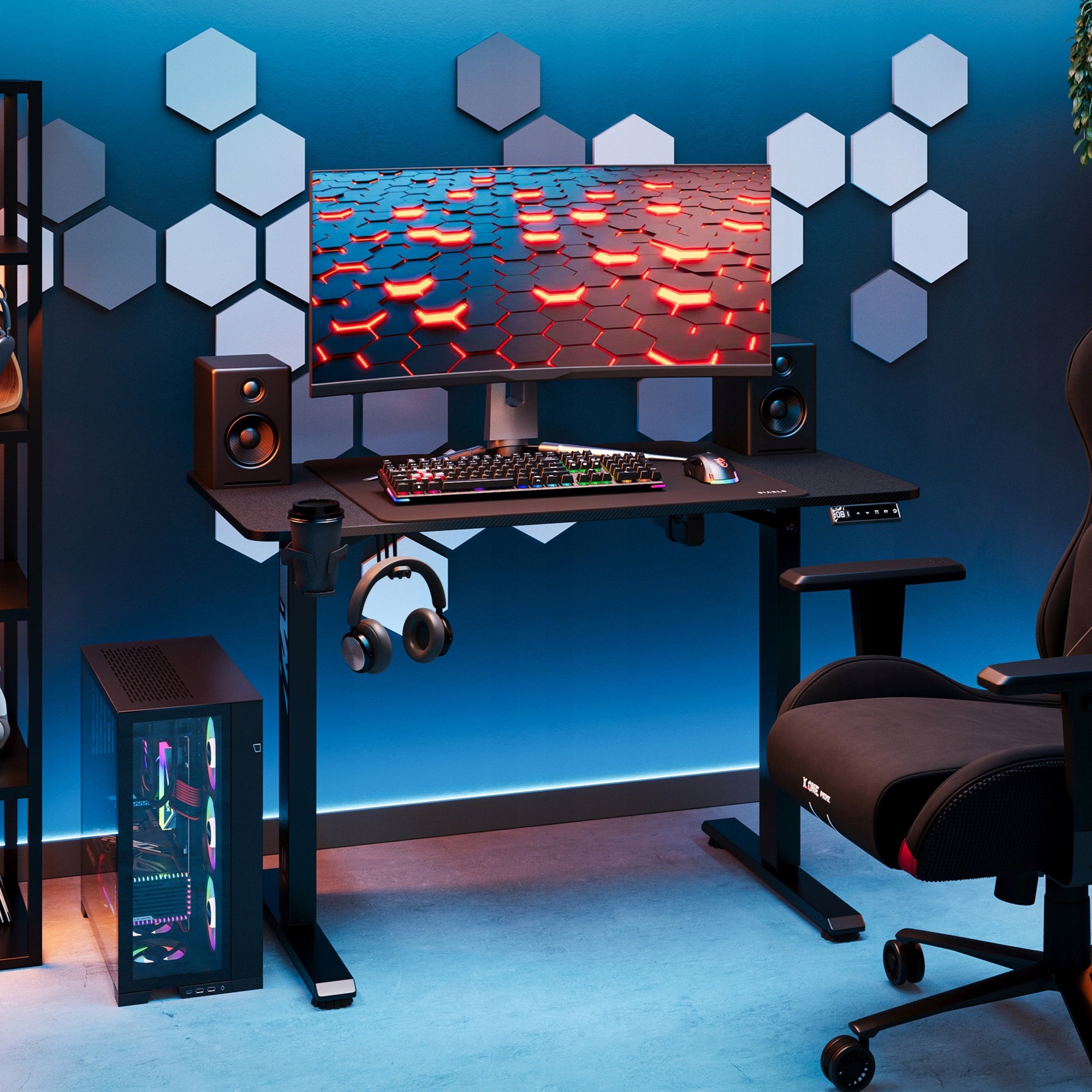 Desk with Electric Height Adjustment Small 110 cm DIABLO X-TENSIO Black Manufacturer code 1707