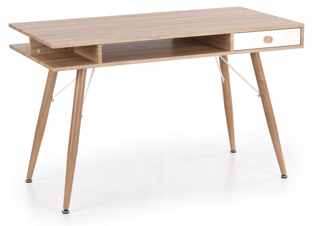 Desk with drawer sonoma oak white B34 HALMAR, sale