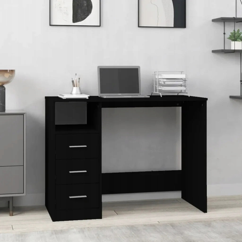 Desk with drawers, black, 102x50x76 cm Furniture color black
