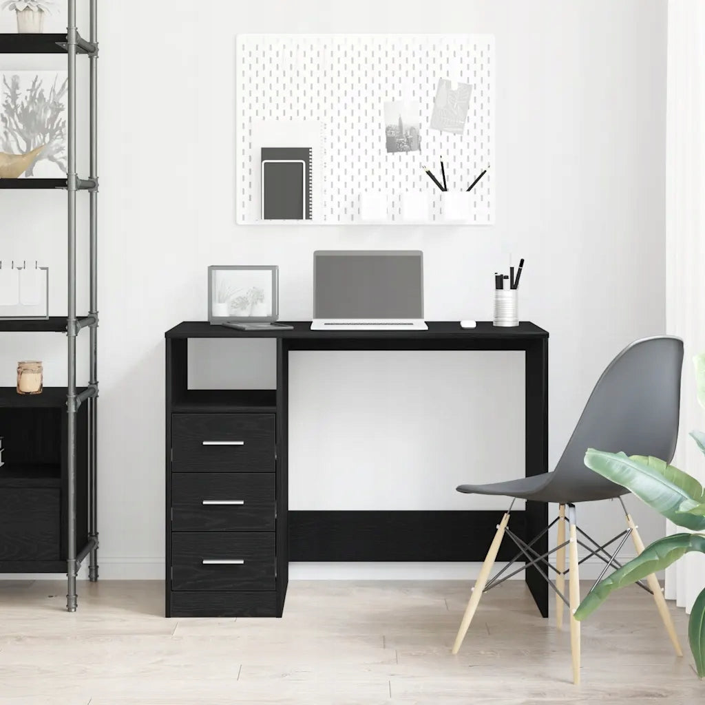 Desk with drawers, black oak, 102x50x76 cm Brand VidaXL