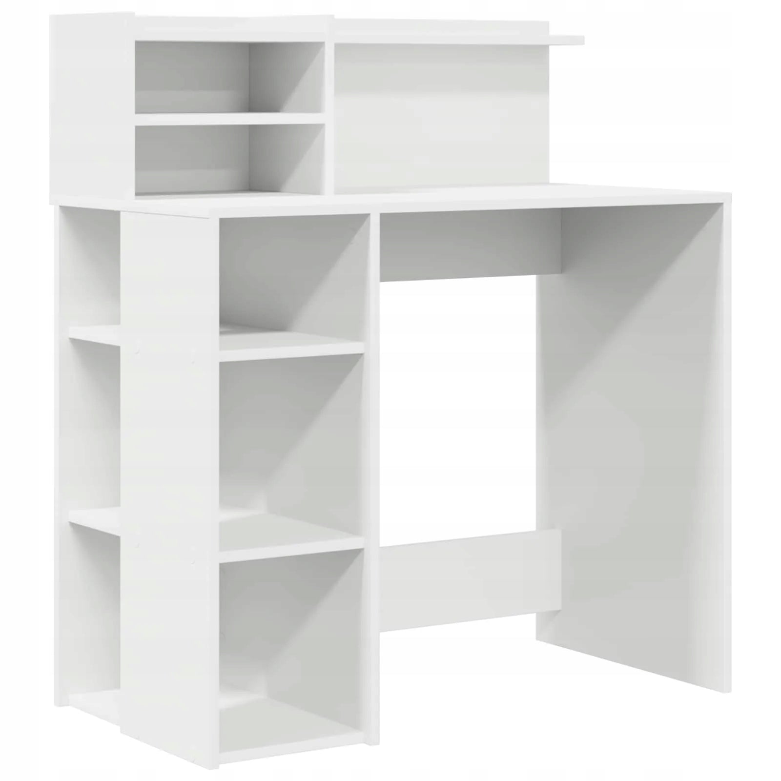Desk with shelf White 90 x 48 x 101,5 cm Wood-based material