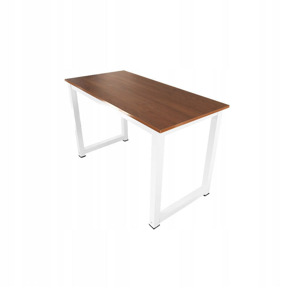 Desk with tabletop and metal legs white-brown