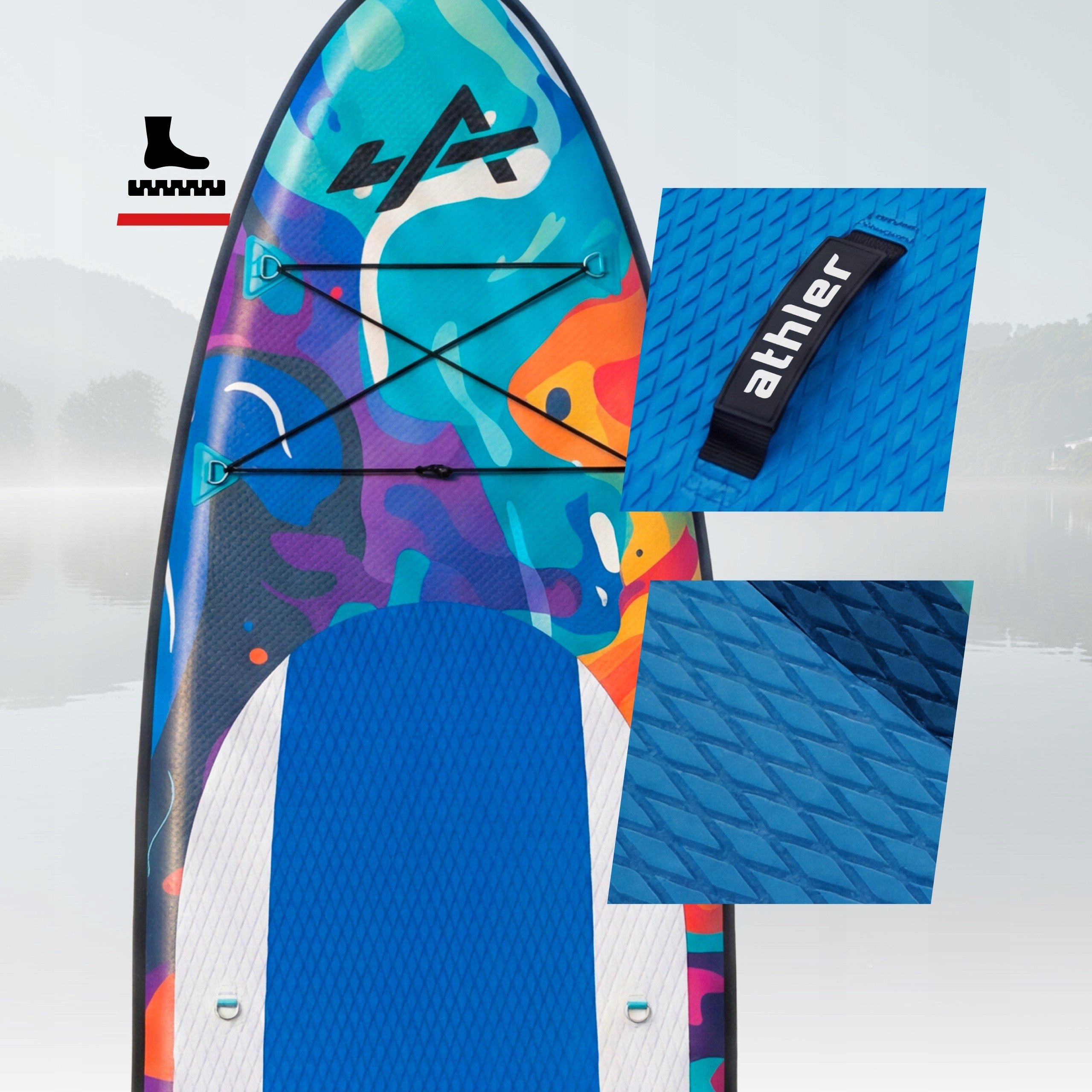 Deska SUP Stand Up Paddle ATHLER pompowana 10'6" 320cm wiosło Model COBIA 320