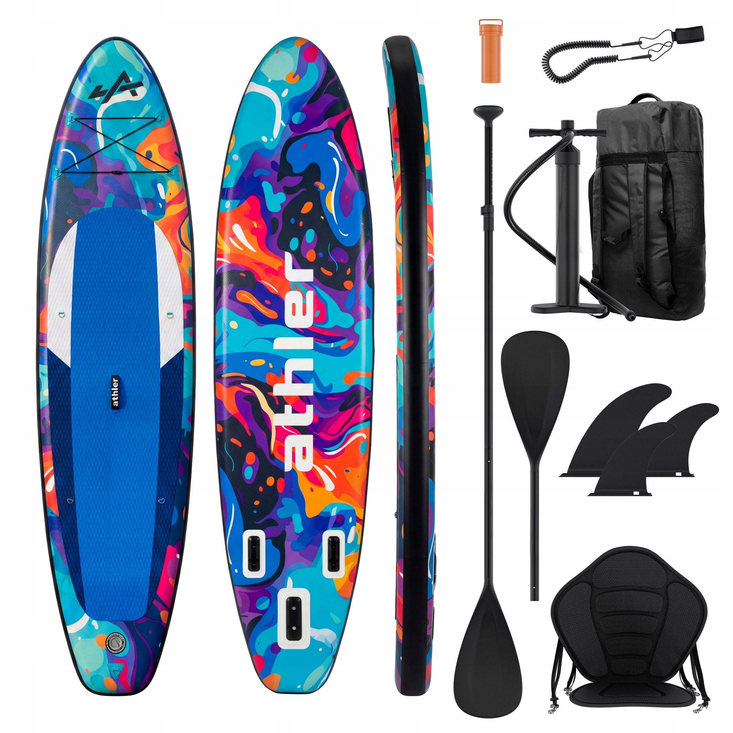 Deska SUP Stand Up Paddle ATHLER pompowana 10'6" 320cm wiosło