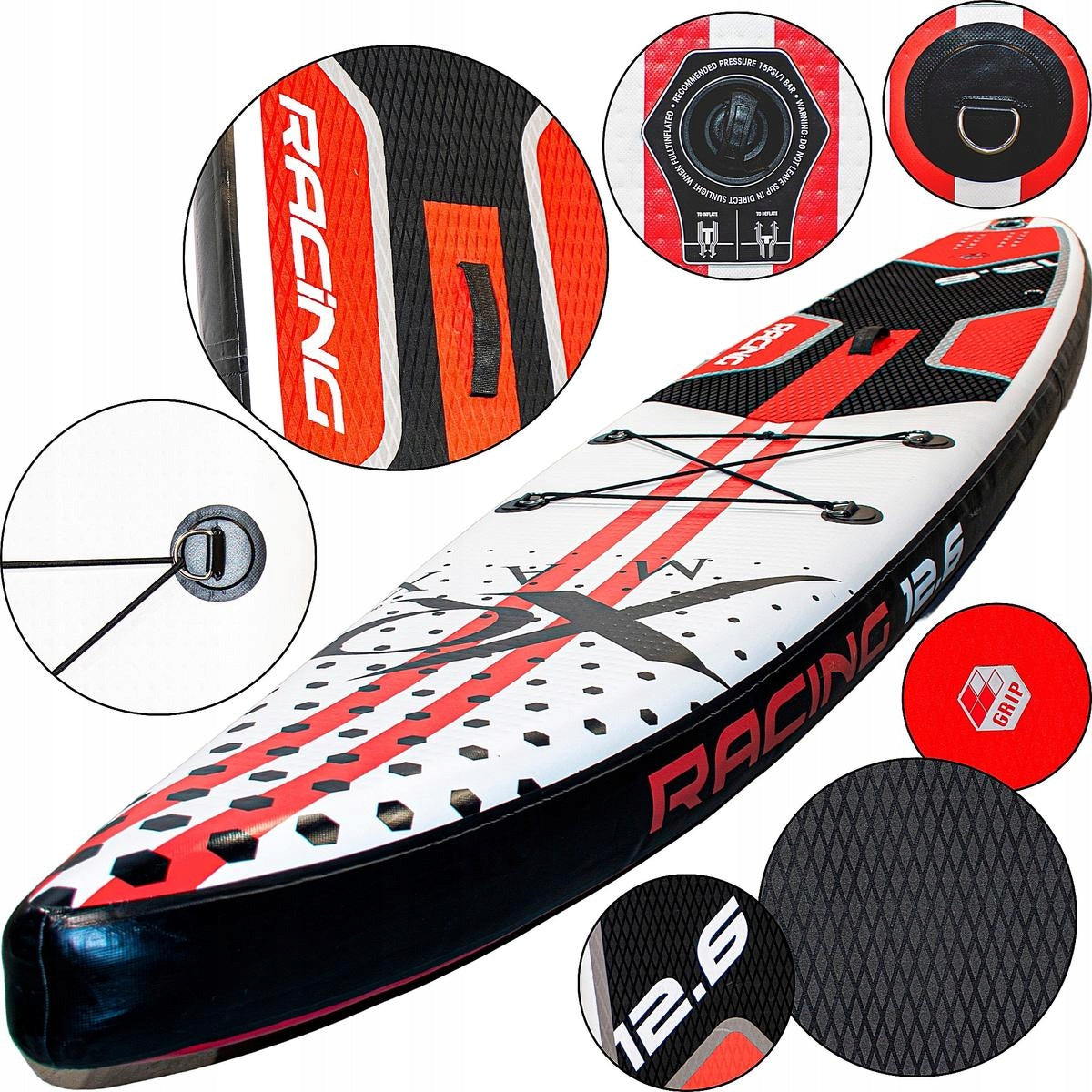 Deska SUP do Pływania Długa 381cm XXL 1-2 osobowa 150kg Zestaw XQMAX Manufacturer code 7096470