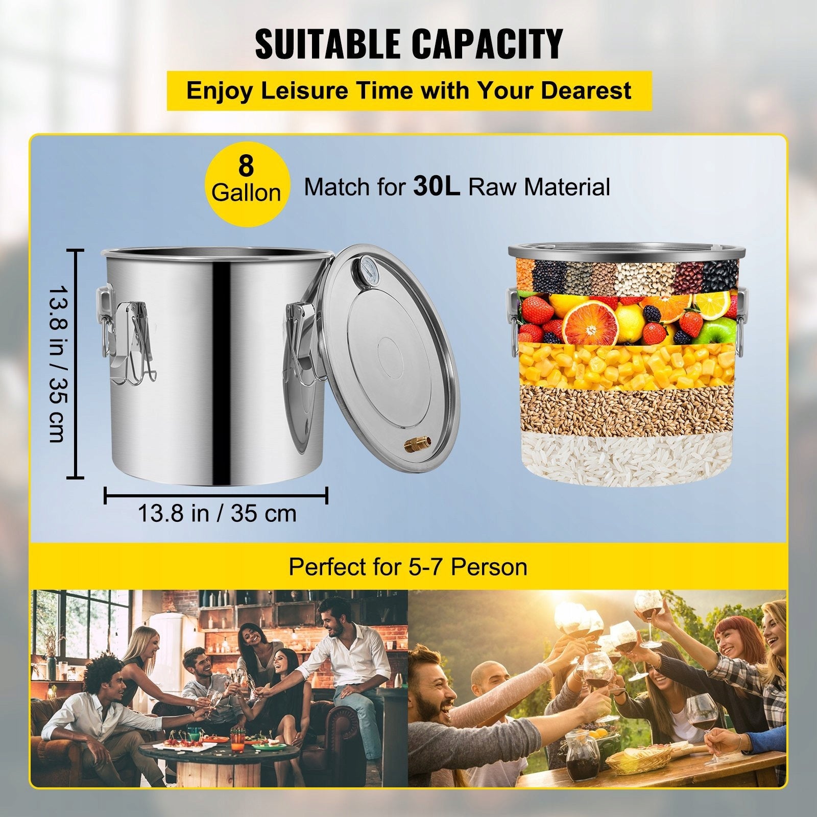 Destylator wody i alkoholu 30L 8 gal, podwójny skraplacz z pompą chłodzącą Manufacturer code ALG-JZ01