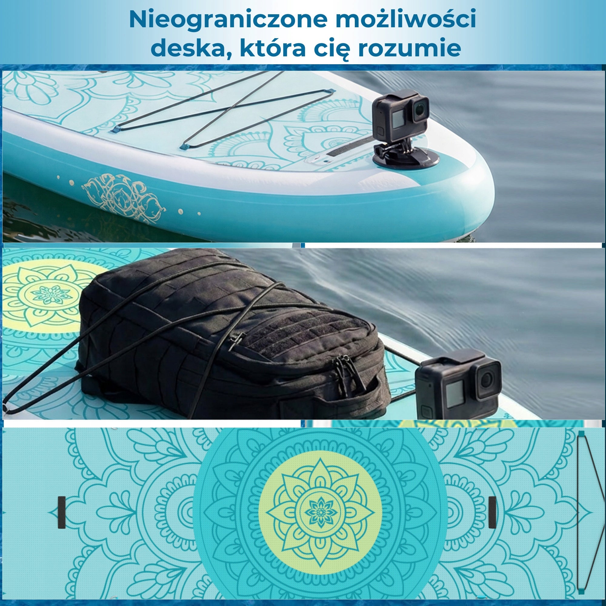 Devoko deska SUP Powiększona i wzmocniona wersja nadmuchiwana Niebieski Model Standard