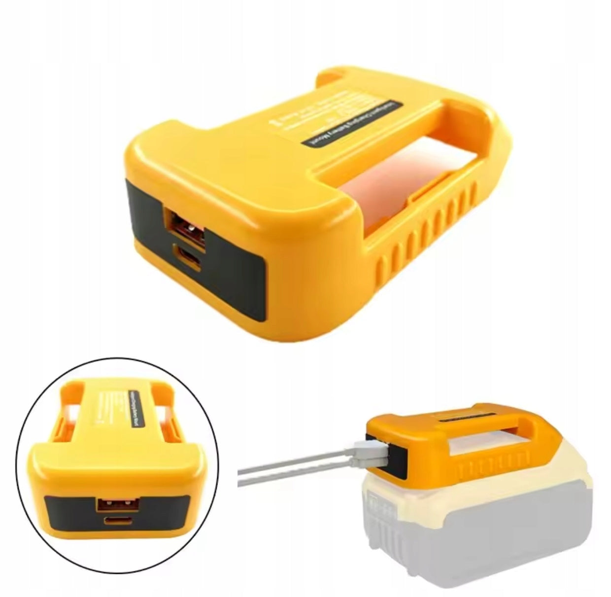 Dewalt 18V 20V DCB200 183 XR Battery Adapter USB C Charging