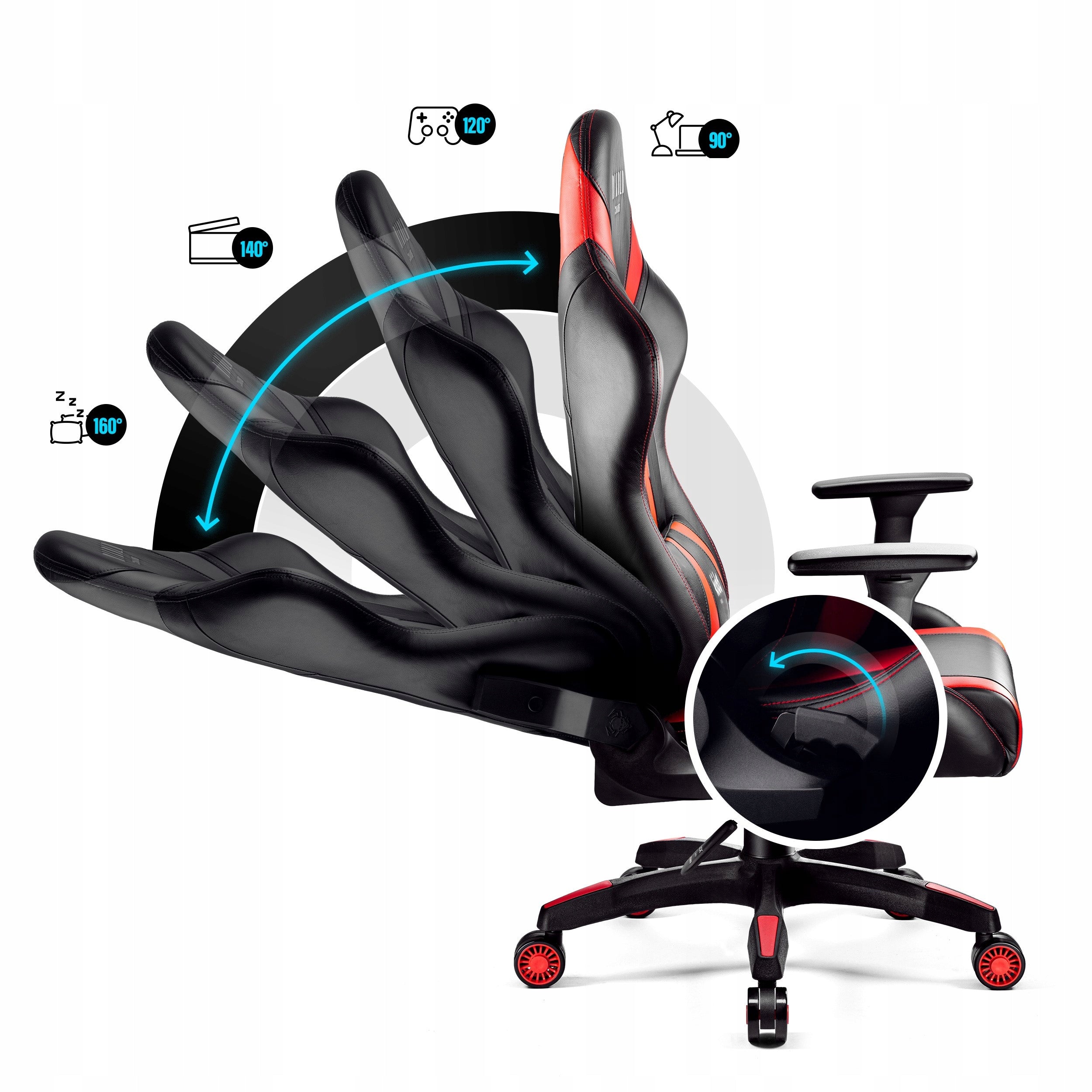 Diablo X-Horn 2.0 Children's Desk Chair: Small Black and Red Furniture depth 68 cm