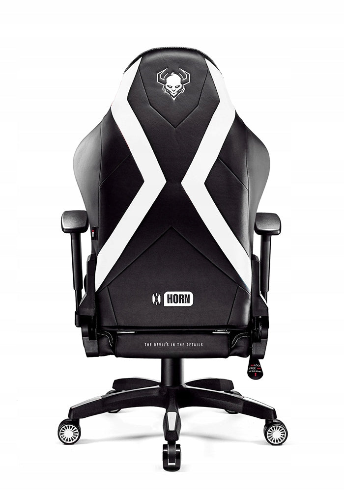 Diablo X-Horn 2.0 Normal Size Gaming Chair Black and White Faux Leather White Model X-Horn 2.0