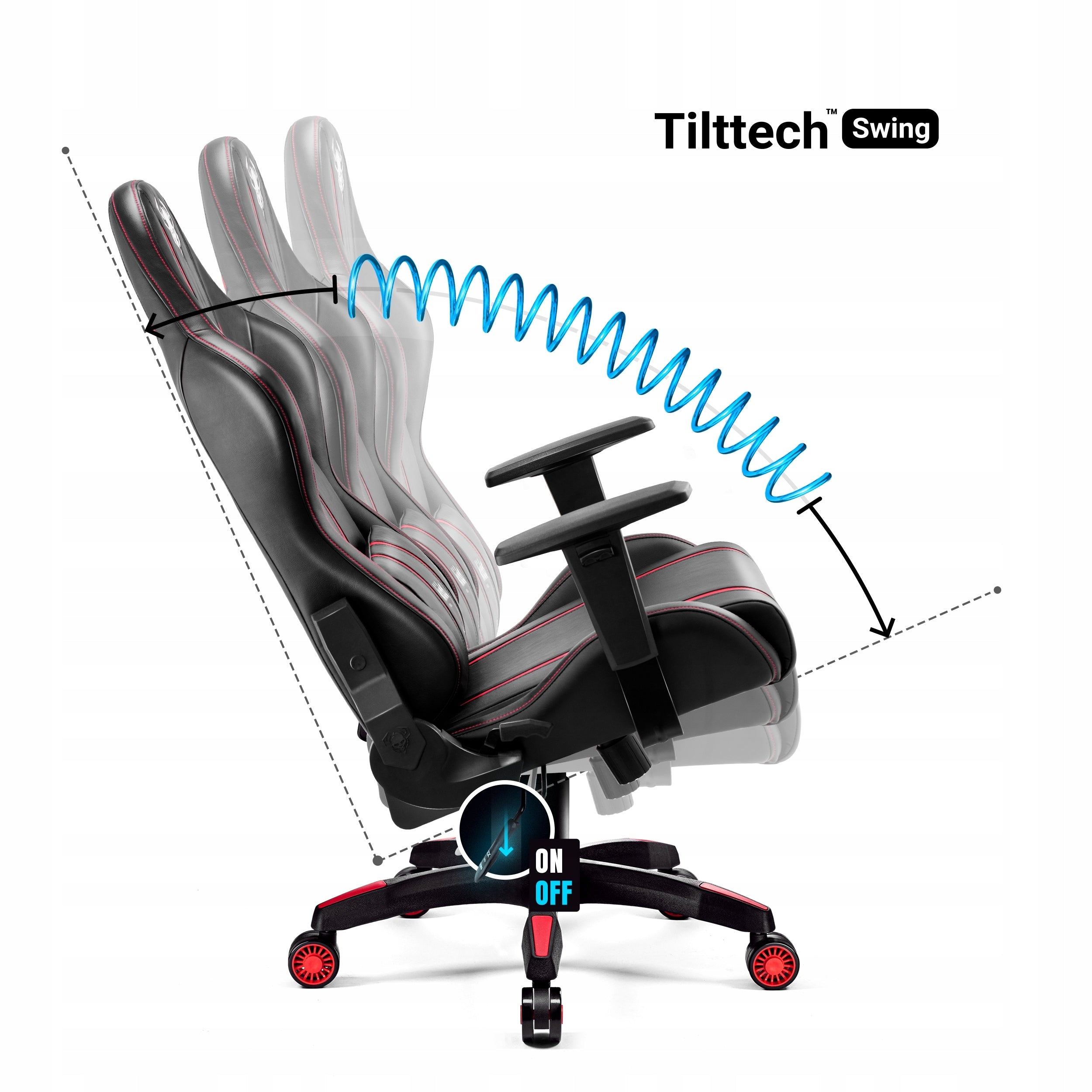Diablo X-One 2.0 Small Black and Red Gaming Chair for Kids Furniture width 64 cm