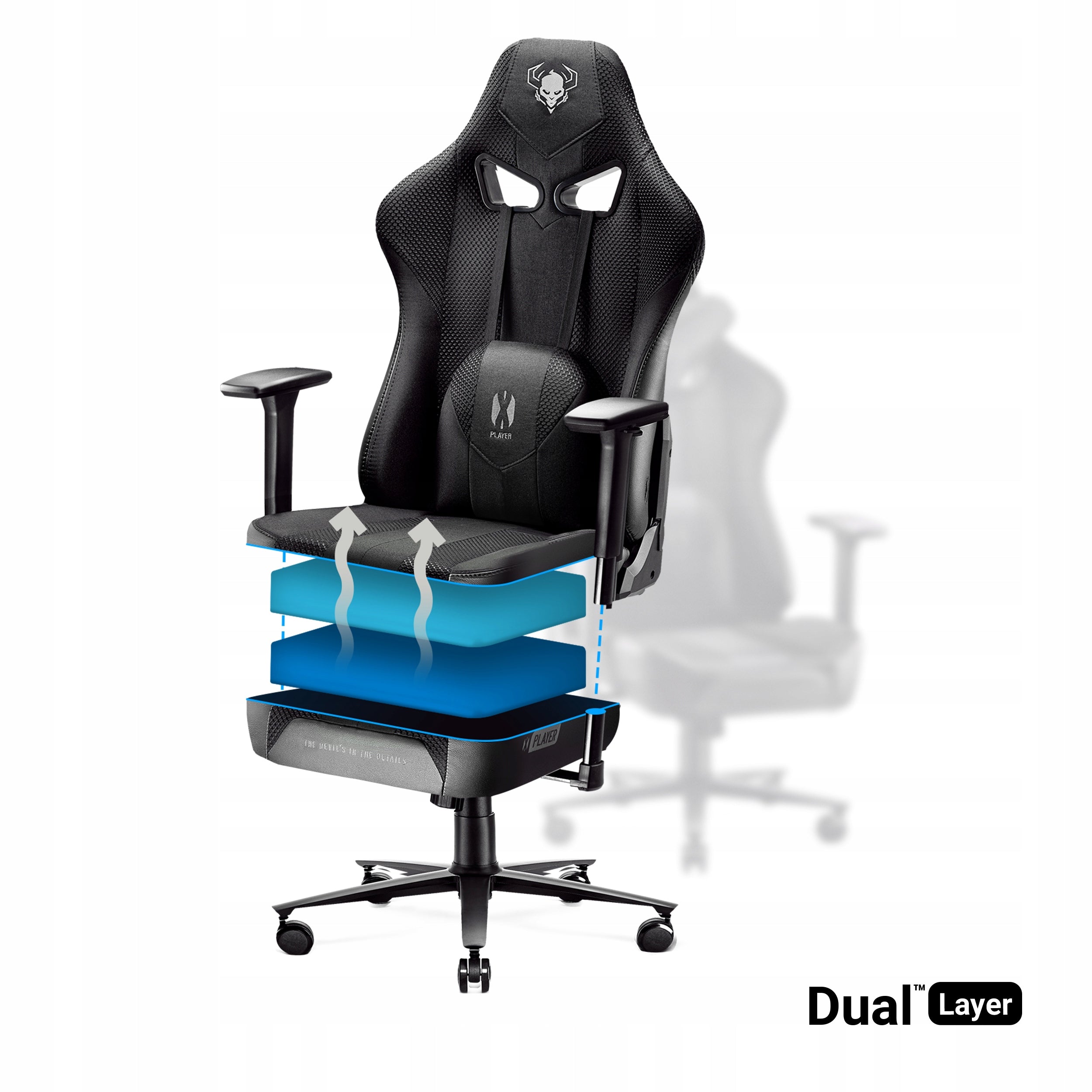 Diablo X-Player 2.0 Gaming Chair Material Normal Size: Black & Black Maximum seat height 59 cm