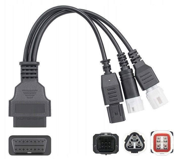 Diagnostic Cable / Adapter 3in1 Yamaha HONDA 3 pin 4 pin 6pin - OBD2