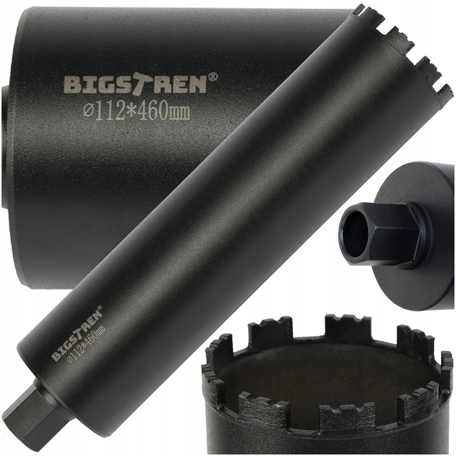 Diamond Crown Drill Bit 112x460 mm Bigstren Hole Saw 1.1/4 UNC Concrete