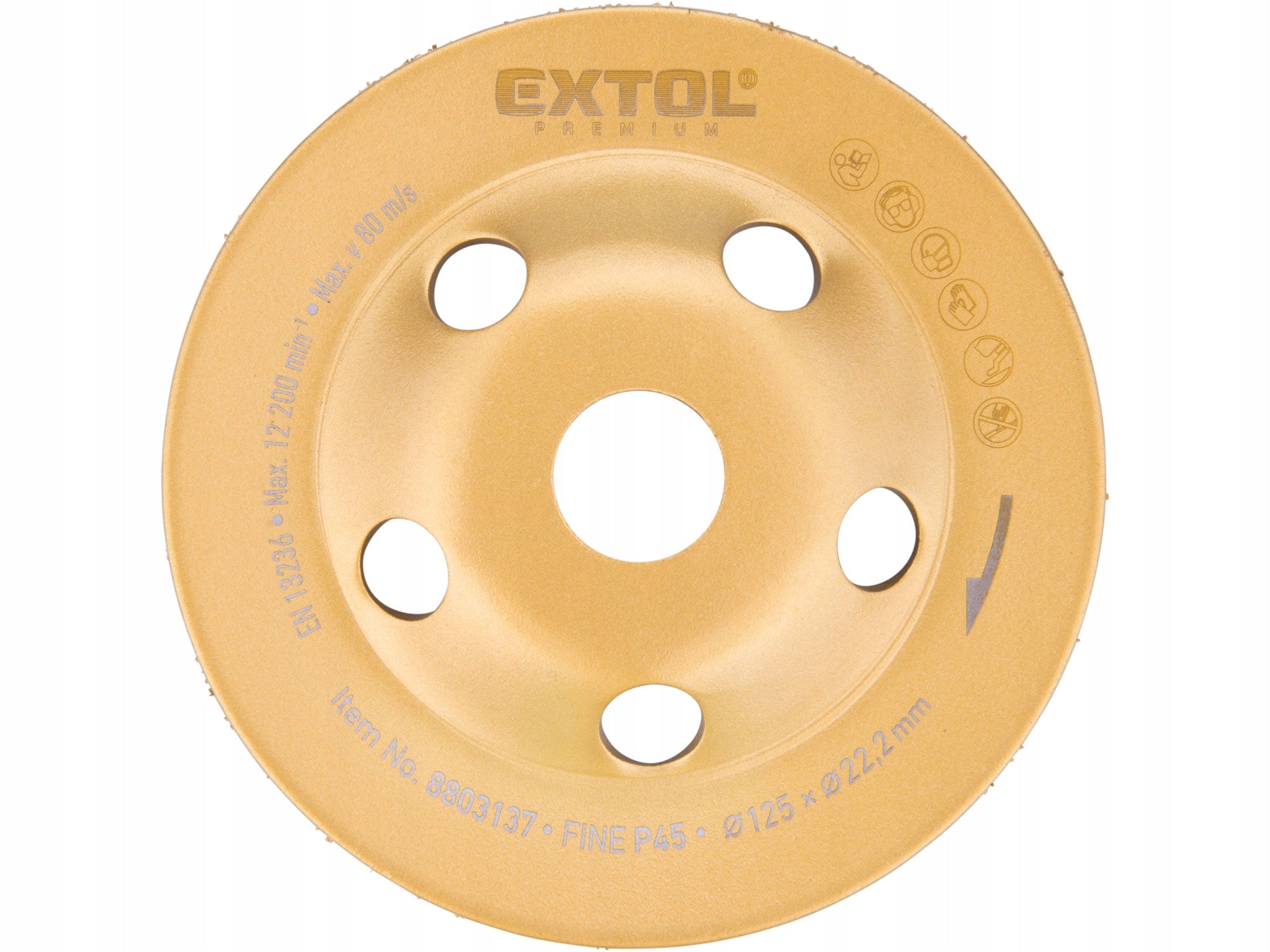 Diamond Disc 125 mm Grinding Wheel P45 For Wood Concrete Grinding GK GB Brand Extol