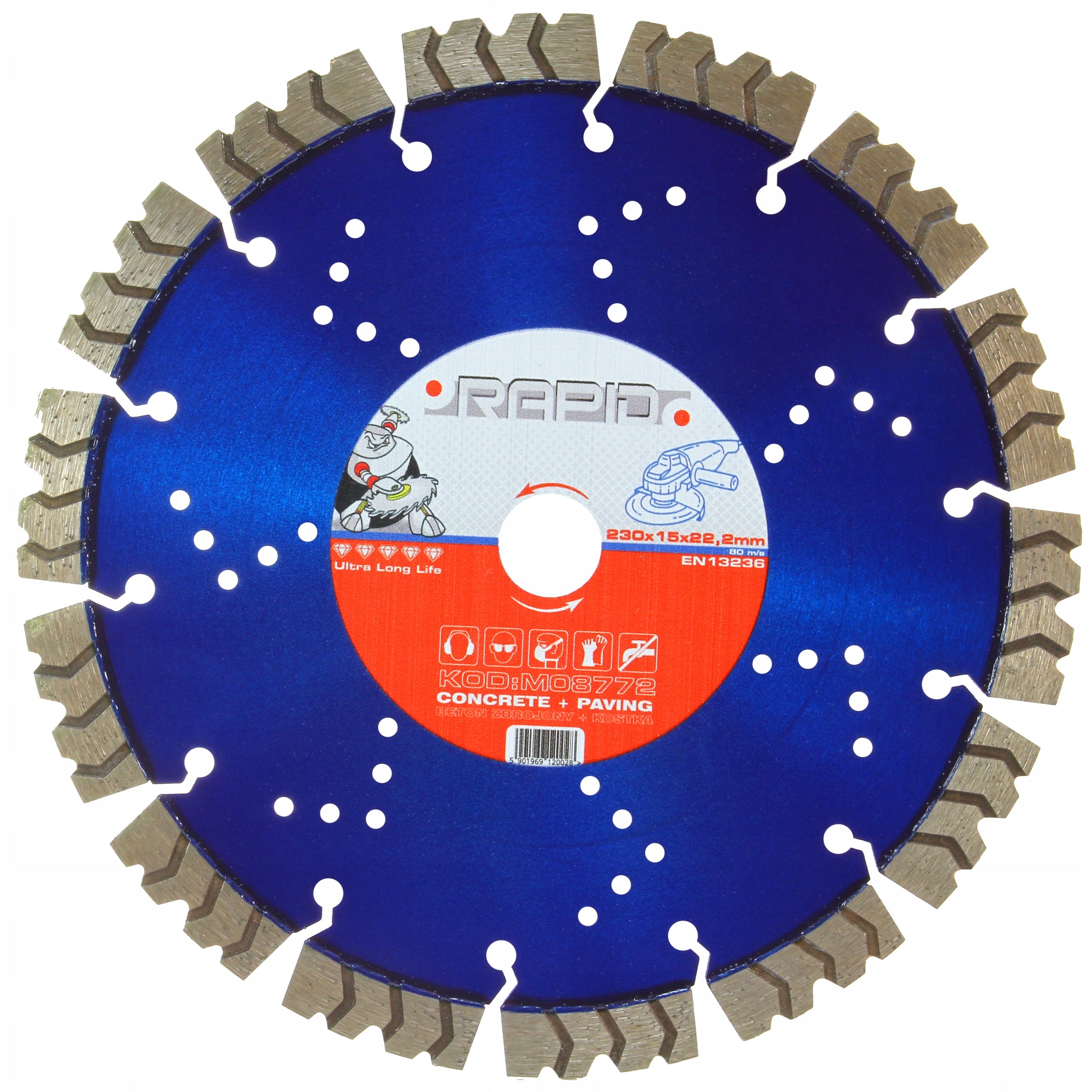 Diamond blade RAPID 230 cube / REINFORCED CONCRETE / GRANITE
