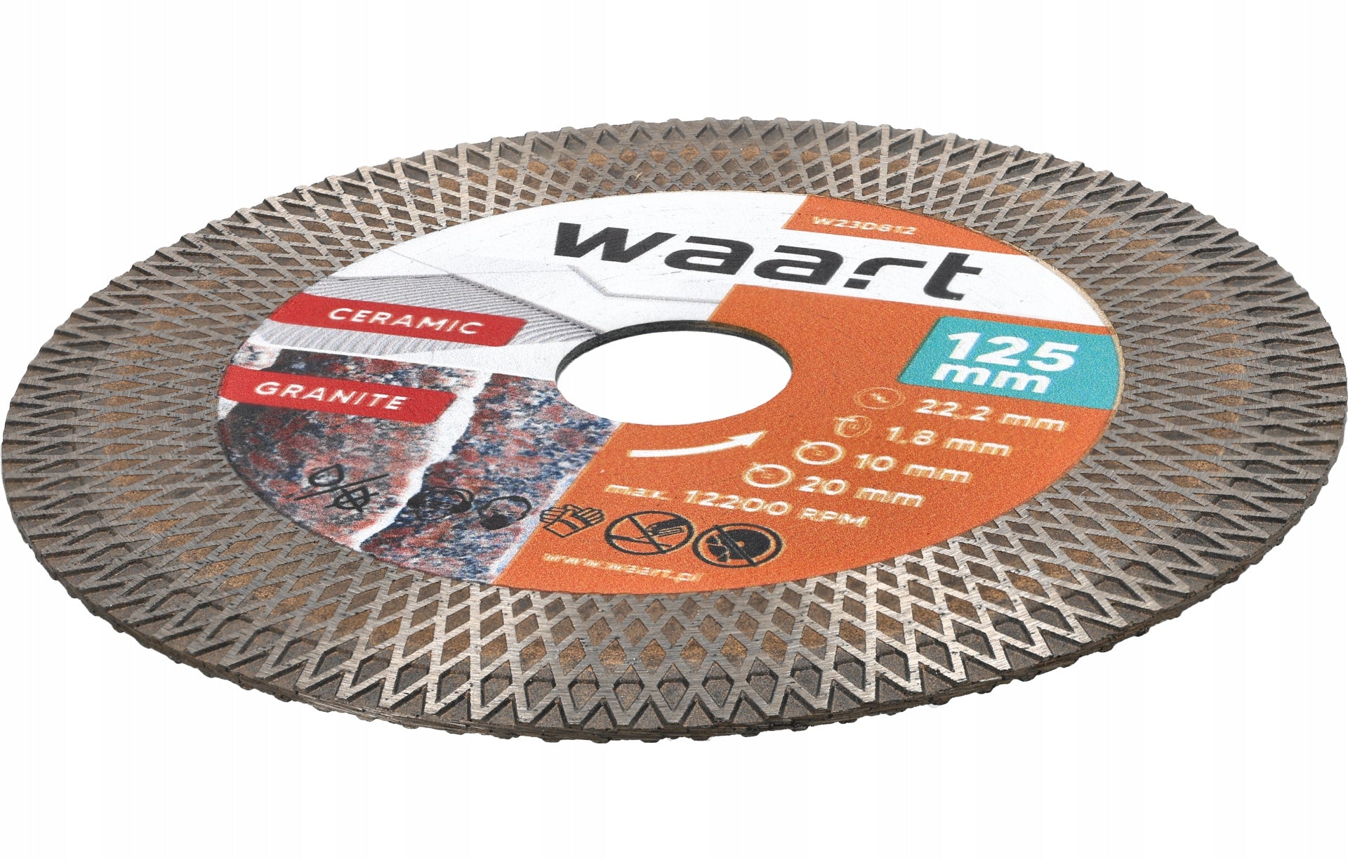 Diamond blade for cutting, chamfering STONEWARE,MARBLE,GRANITE 125mm Manufacturer code W23D812