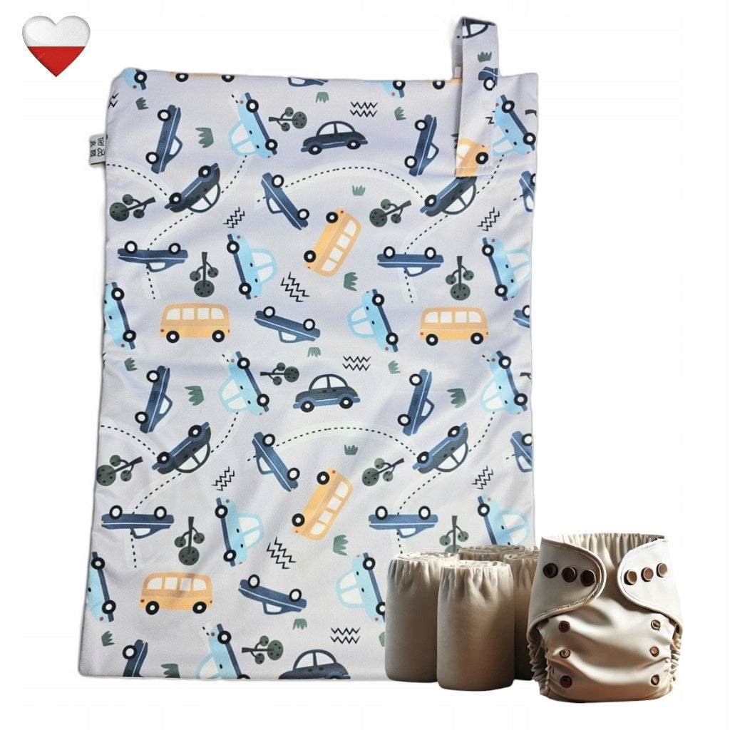 Diaper Bag PUL CARS Diaper Bags 30 x 45 cm NappiMe