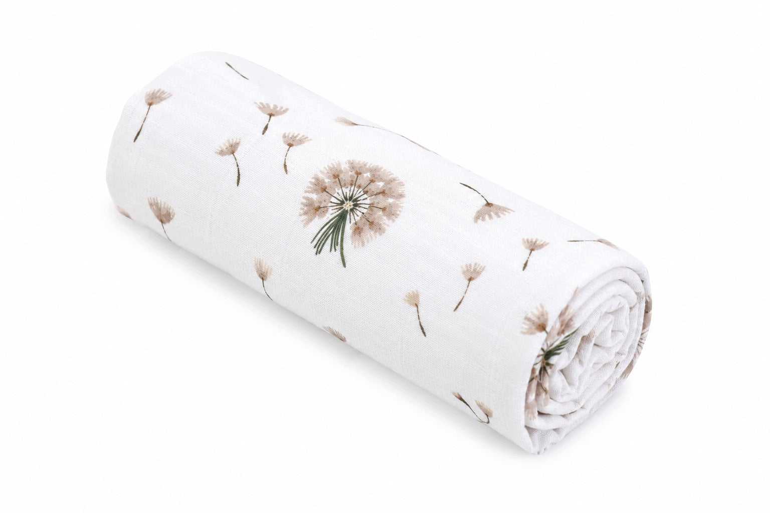 Diaper Muslin Swaddle Blanket 100x75 Dandelions Beige Szymex