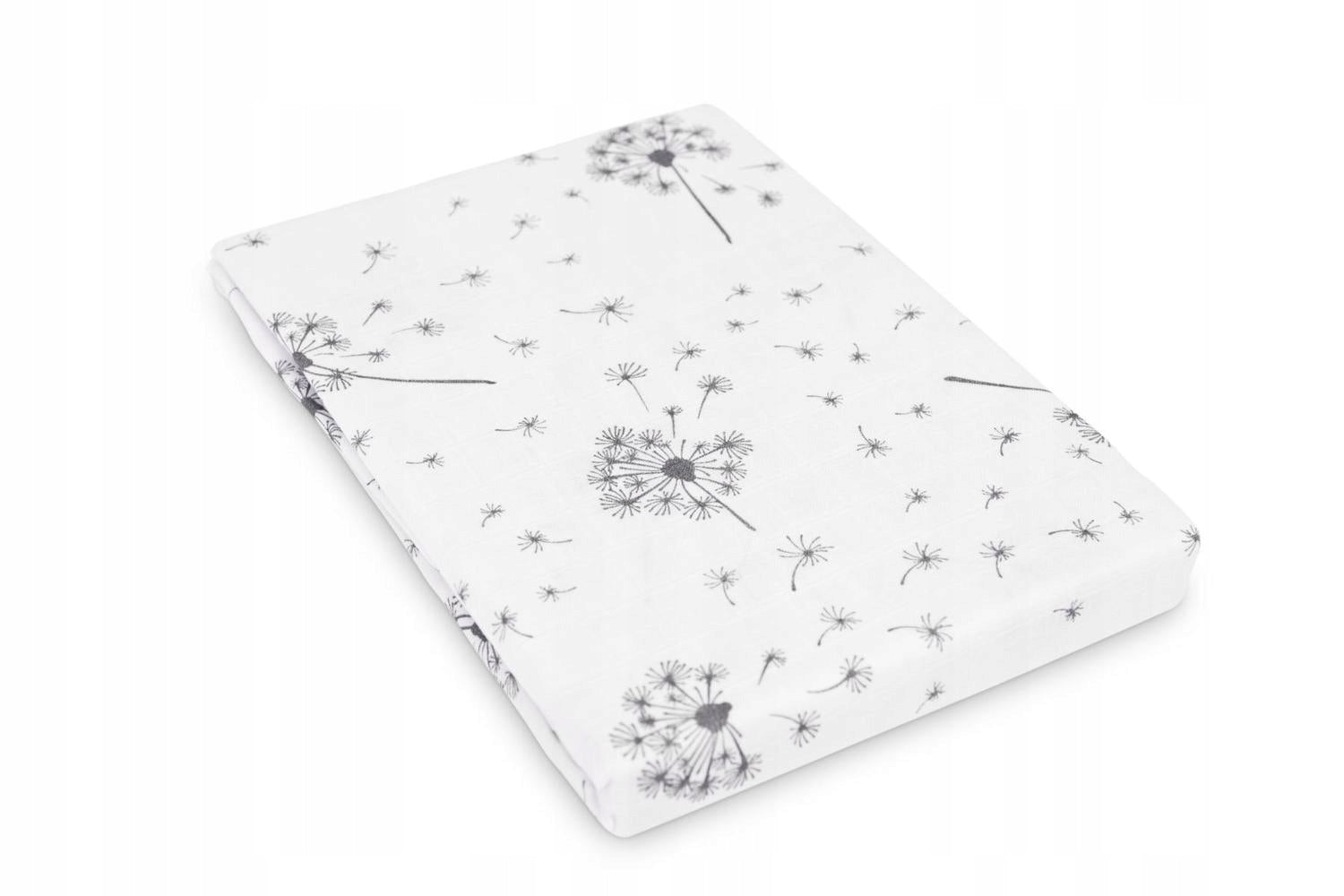 Diaper Muslin Swaddle Blanket 120x120 Dandelions Grey Szymex Manufacturer code 1535
