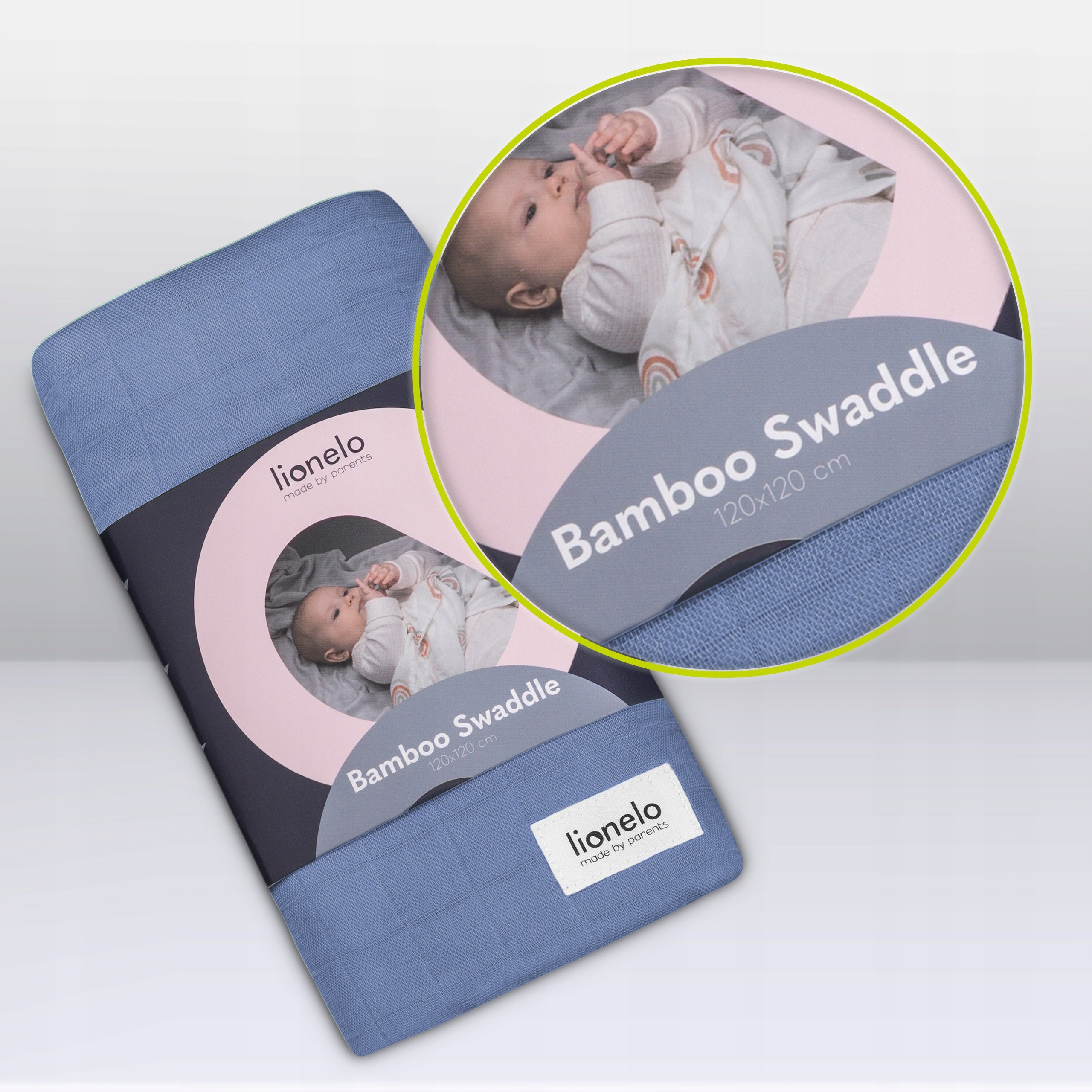 Diaper bamboo swaddle light blanket 120x120cm Lionelo Bamboo Packaging status original