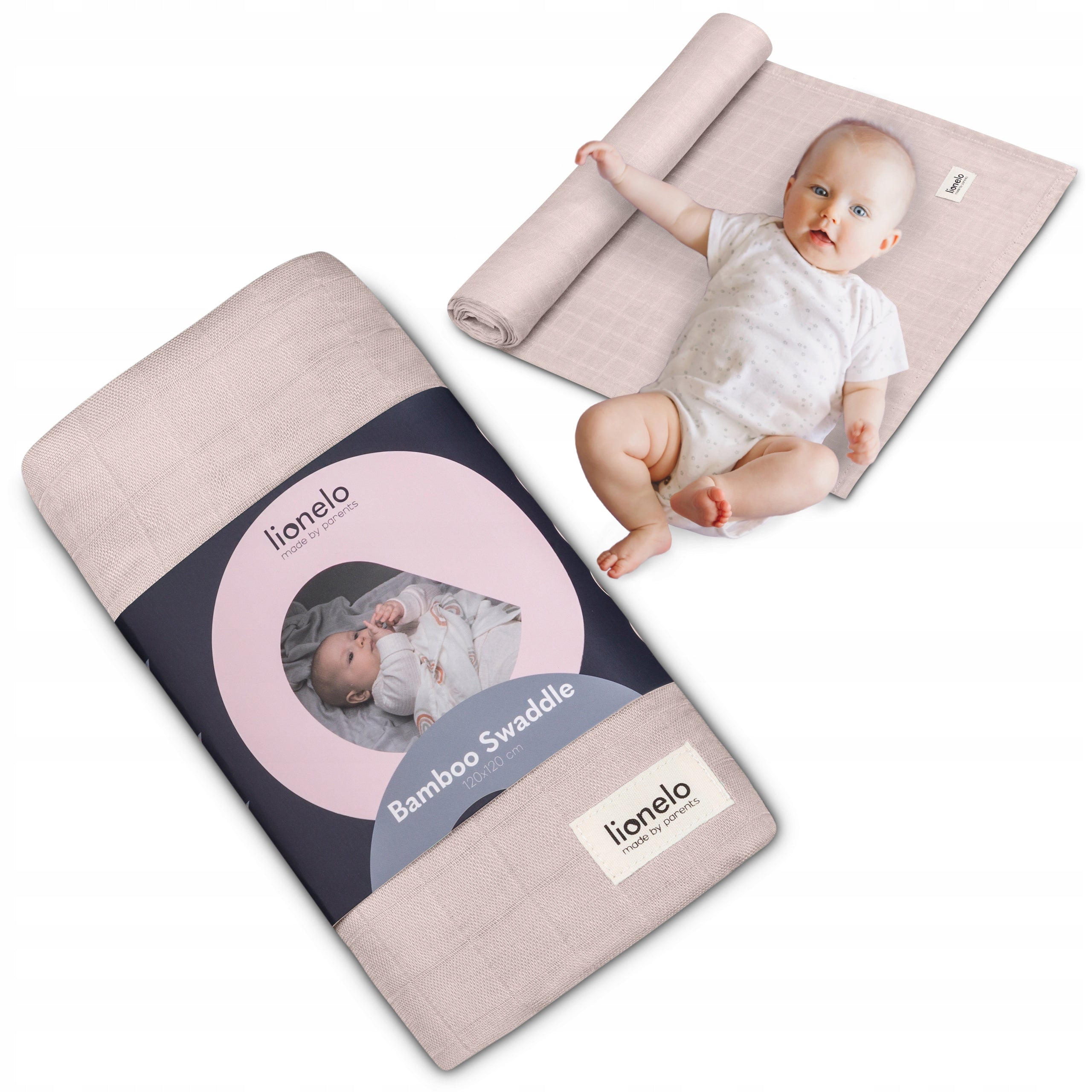 Diaper bamboo swaddle light blanket 120x120cm Lionelo Bamboo