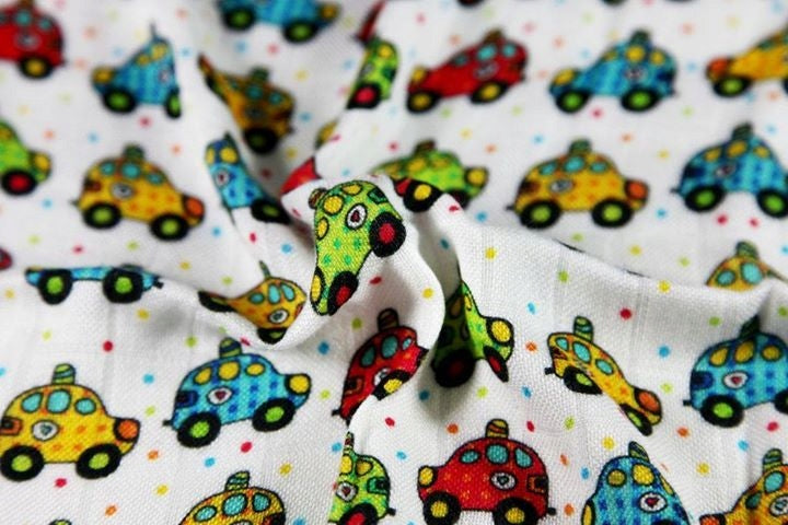 Diapers 100% bamboo pattern CARS 75x75 TEXPOL Medical device yes