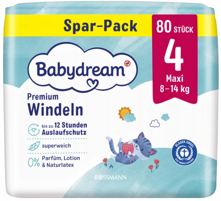 Diapers Babydream Premium Size 4 - 80 pieces