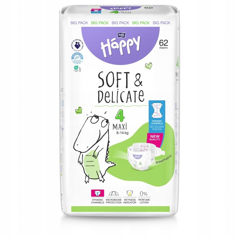 Diapers Bella Baby Happy size 4 MAXI (8-14kg) 2x62pcs = 124pcs EAN (GTIN) 5906516430858