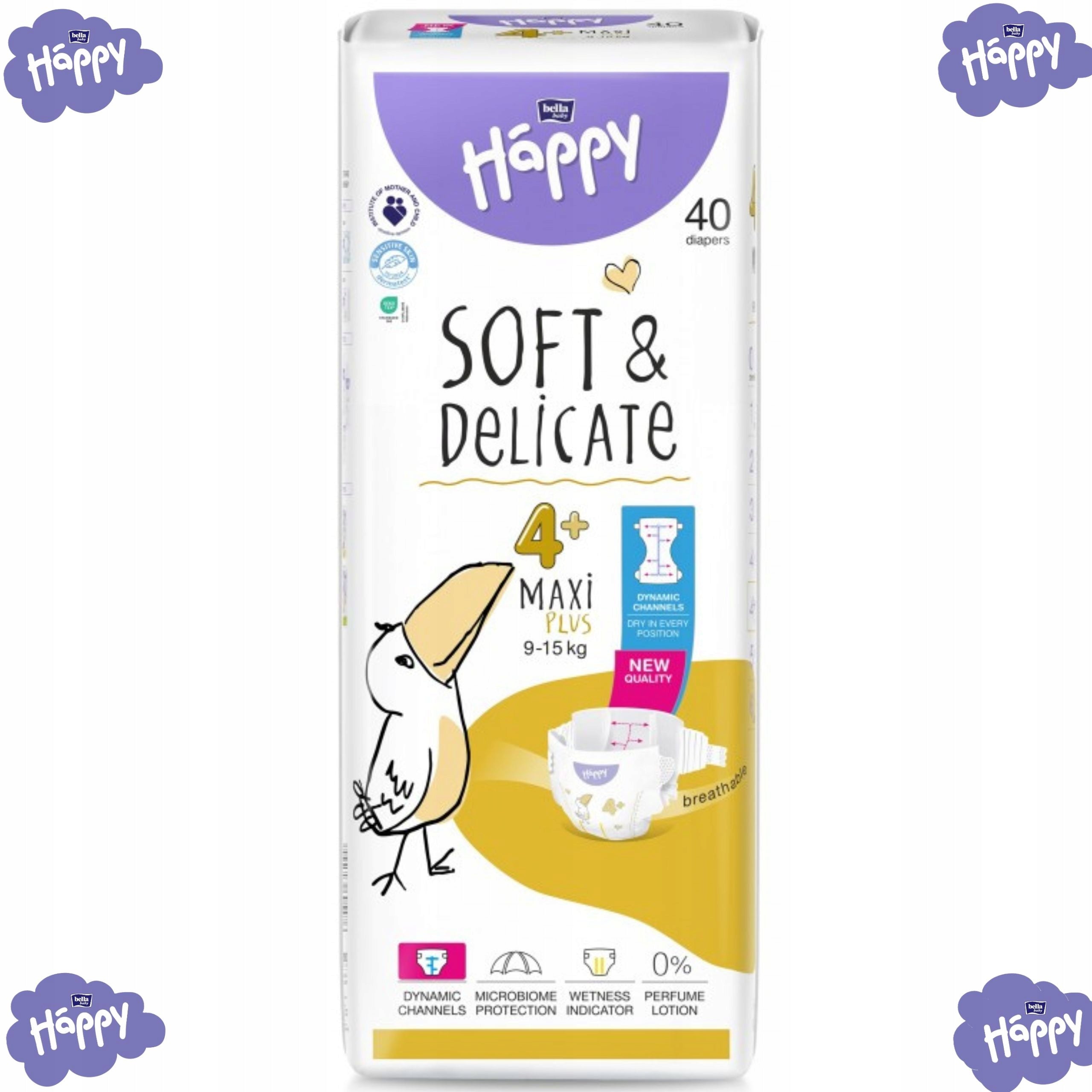 Diapers Bella Baby Happy size 4+ MAXI PLUS (9-15kg) 40pcs