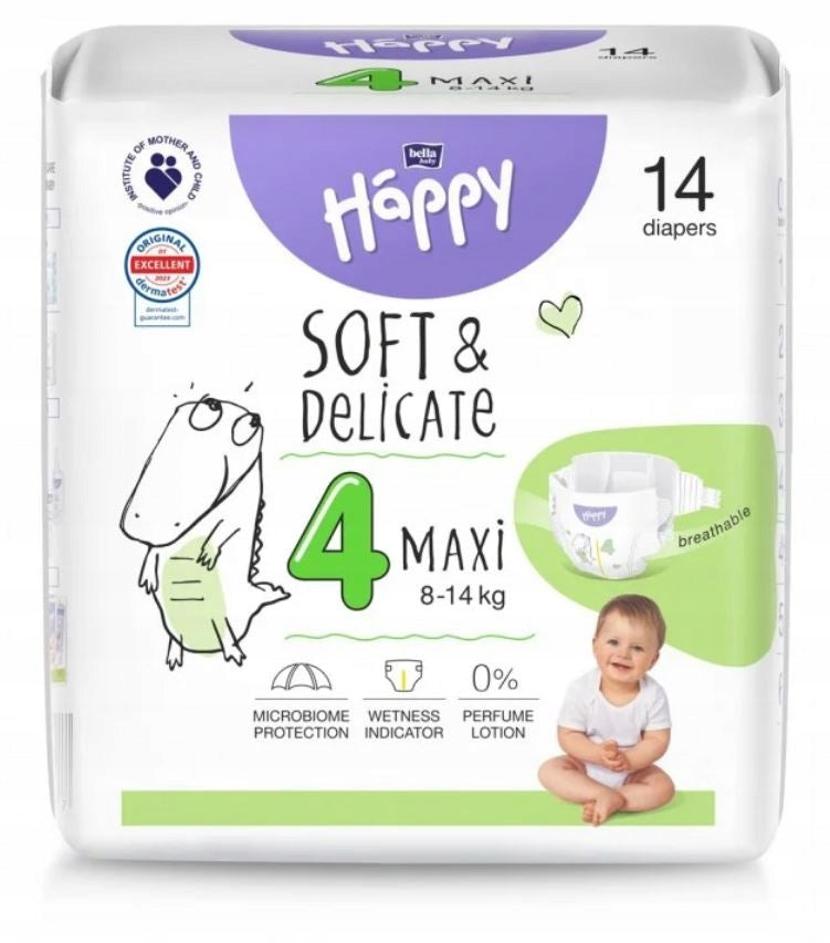 Diapers Bella Happy Soft&Delicate 4 Maxi 8-14 kg 14pcs.