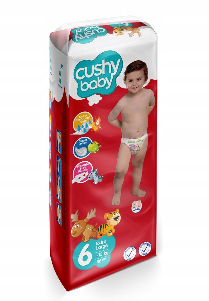 Diapers Cushy Baby X-Large Size 6 38 pcs.